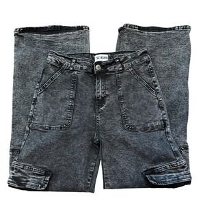 DISCLOSURE Women Cargo Jeans Size 7/28 Wide Leg Utility Skater Streetwear Y2K